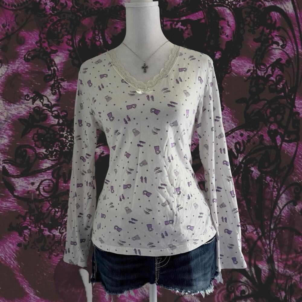 ube taro purple mini handbag high heel polka dot print white euro y2k top